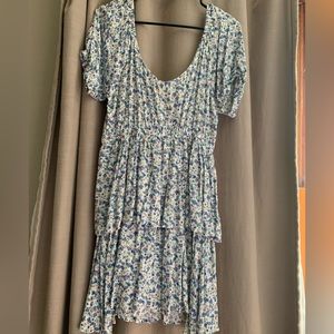 Floral Print short Sleeve Mini dress